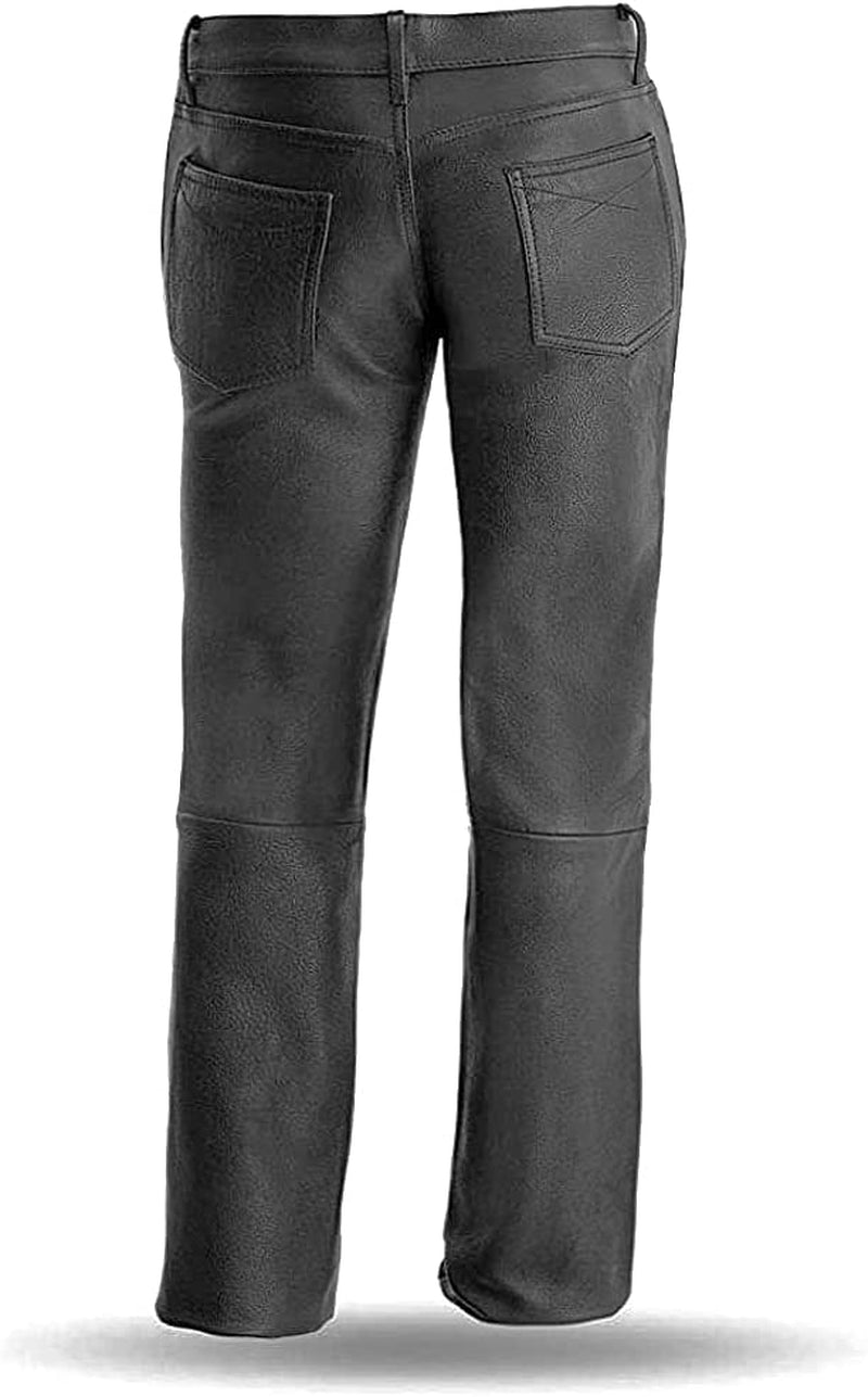 Xelement B7600 Motorcycle Leather Pants for Women - Ladies High Grade Black Cowhide Pants