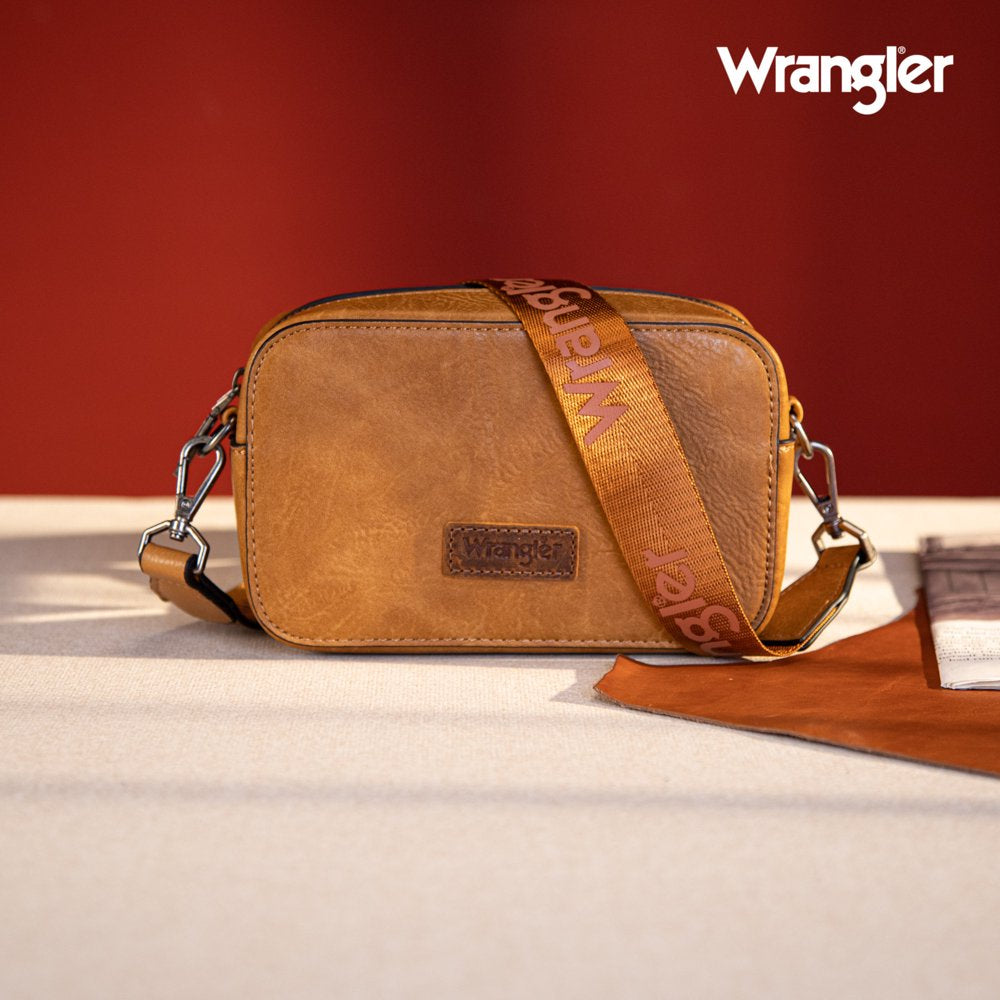 Wrangler Small Crossbody Bags for Women Camera Bag Purse Trendy Mini with Wide Shoulder Strap